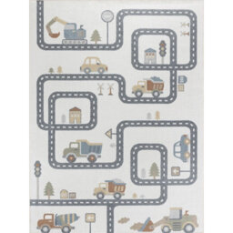 Livabliss Lillian-Kids Beige Grey Orange Blue Washable Rug For Children's Rooms 140 X 200 Cm Easy Care, Non Shedding - thumbnail 1