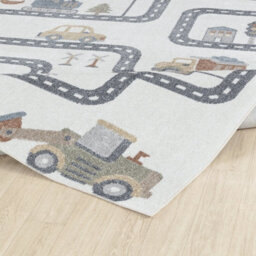 Livabliss Lillian-Kids Beige Grey Orange Blue Washable Rug For Children's Rooms 140 X 200 Cm Easy Care, Non Shedding - thumbnail 4