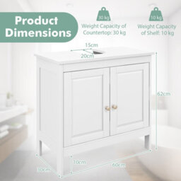 Costway Bathroom Under Sink Cabinet Freestanding Vanity Cabinet Without Basin - thumbnail 3