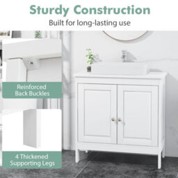Costway Bathroom Under Sink Cabinet Freestanding Vanity Cabinet Without Basin - thumbnail 7