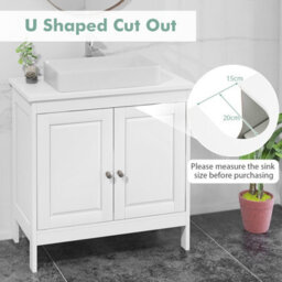 Costway Bathroom Under Sink Cabinet Freestanding Vanity Cabinet Without Basin - thumbnail 4