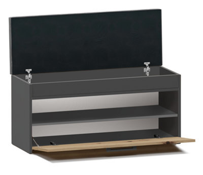 Parma Shoe Cabinet Anthracite Artisan Oak - image 1