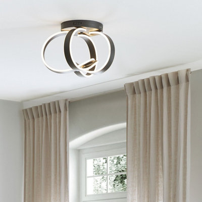 Beliani Aurora Lighting Black Aluminium Spiral Ceiling Lamp With Integrated Led For Dining Rooms And Living Areas - image 1