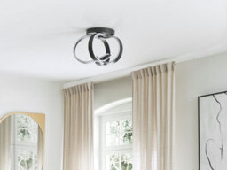 Beliani Aurora Lighting Black Aluminium Spiral Ceiling Lamp With Integrated Led For Dining Rooms And Living Areas - thumbnail 4