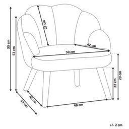 Wyld And Coco Lumikids Bouclé Armchair For Kids Light Beige With Rubberwood Legs, Compact W50 X D53 X H55Cm - thumbnail 5