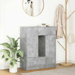 Berkfield Sideboard With Drawers And Doors Concrete Grey 73X31X90 Cm - thumbnail 1