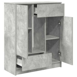 Berkfield Sideboard With Drawers And Doors Concrete Grey 73X31X90 Cm - thumbnail 5