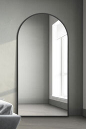 "Mirroroutlet Extra Large Arcus - Black Framed Arched Leaner/wall Mirror 79"" X 39"" (200Cm X 100Cm)" - thumbnail 2