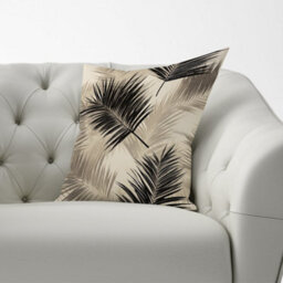 Warren Reed Designer Black And White Tropical Palm Leaves Cushions 33Cm X 48Cm - thumbnail 2