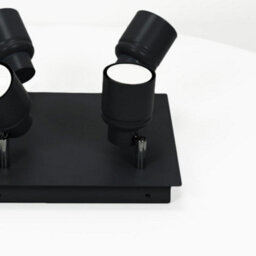 Valuelights Benton Black 4 Way Square Ip44 Bathroom Ceiling Spotlight And Warm Bulbs - thumbnail 4