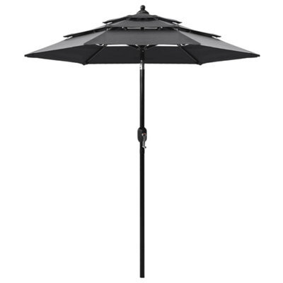 Walplus 3-Tier Garden Parasol With Aluminium Pole Anthracite 2 M - image 1