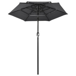 Walplus 3-Tier Garden Parasol With Aluminium Pole Anthracite 2 M - thumbnail 2