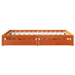 Berkfield Bed Frame With Drawers Without Mattress Wax Brown 140X200 Cm - thumbnail 7