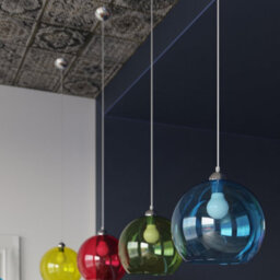 Sollux Lighting Ball Glass & Steel Yellow 1 Light Classic Pendant Ceiling Light - thumbnail 8