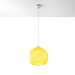 Luminosa Lighting Luminosa Ball 1 Light Glass Dome Ceiling Pendant Yellow, Chrome, E27
