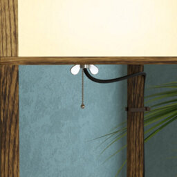 Homcom Shelf Floor Lamp With Dual Light, For Living Room, Bedroom, Brown - thumbnail 7