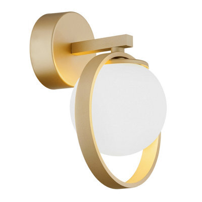 Luminosa Lighting Luminosa Saturnia Wall Lamp Opal Matt, Gold - image 1