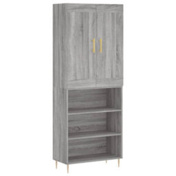 Berkfield Highboard Grey Sonoma 69.5X34X180 Cm Engineered Wood - thumbnail 2
