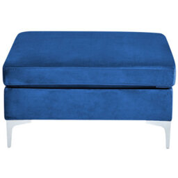 Beliani Modern Ottoman Evja Velvet Navy Blue - thumbnail 4