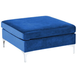 Beliani Modern Ottoman Evja Velvet Navy Blue