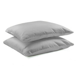 Casa Bonita Pair Of Grey Pillowcases - Peach Skin Microfibre Polyester - Soft Touch Easy Care Pillow Covers