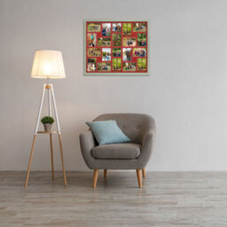 AK Frames 80X70Cm Green Modern Multi Photo Frame With Crimson Mount - Holds 20 Apertures (18X) 6X4, (2X) 4X4 Photos - thumbnail 3