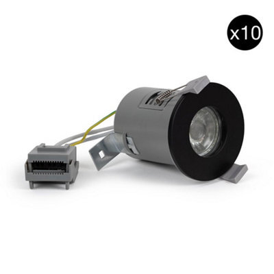 10 Pack - Matt Black Gu10 Fire Rated Downlight - Ip65 - Se Home - image 1