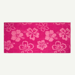 Homescapes Pink Flower 100% Recycled Cotton Beach Towel - thumbnail 2