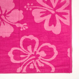 Homescapes Pink Flower 100% Recycled Cotton Beach Towel - thumbnail 3