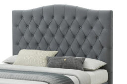 Sareer Furniture Felix Bed Frame, Contemporary Grey Upholstered Velvet Bed With Headboard - thumbnail 4
