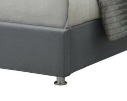 Sareer Furniture Felix Bed Frame, Contemporary Grey Upholstered Velvet Bed With Headboard - thumbnail 5