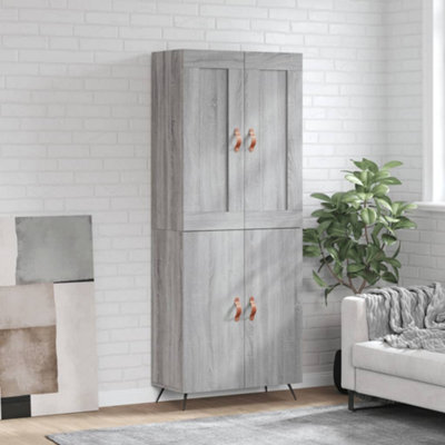 Berkfield Highboard Grey Sonoma 69.5X34X180 Cm Engineered Wood - image 1