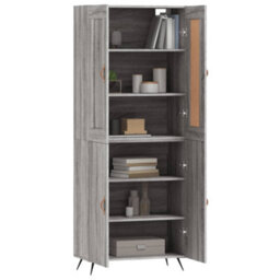 Berkfield Highboard Grey Sonoma 69.5X34X180 Cm Engineered Wood - thumbnail 3