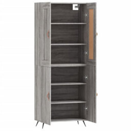 Berkfield Highboard Grey Sonoma 69.5X34X180 Cm Engineered Wood - thumbnail 4