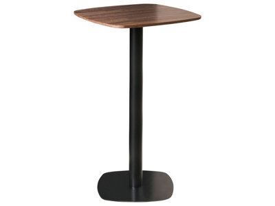 Wyld And Coco Garden Bistro Square Coffee Table 60 X 60 Cm Dark Brown Mdf Top Black Iron Base - image 1
