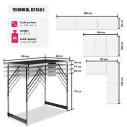 Tectake Folding Table Trestle Camping Party Picnic Bbq Stall Garden Indoor Outdoor - Black - thumbnail 6