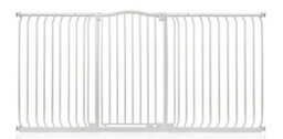 Safetots Extra Tall Curved Top Safety Gate, 188Cm - 197Cm, Matt White, Extra Tall 100Cm In Height, Pressure Fit Stair Gate - thumbnail 1