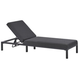 Beliani Sun Lounger Lariano Reclining Metal Graphite Grey - thumbnail 1