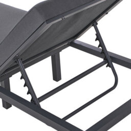 Beliani Sun Lounger Lariano Reclining Metal Graphite Grey - thumbnail 7