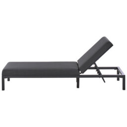 Beliani Sun Lounger Lariano Reclining Metal Graphite Grey - thumbnail 6