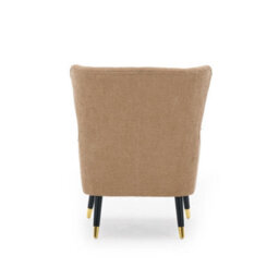 Chenille Fabric Brown Accent Chair With Footstool Camila - Wingback Armchair, Doorstep Delivery - thumbnail 8