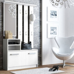 Kolom Shoe Cabinet With Hangers Modern Anteroom White - thumbnail 2
