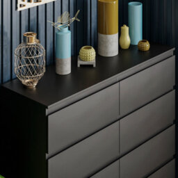 Lassic Vida Designs Denver Black 8 Drawer Chest (H)955mm (W)1200mm (D)400mm - thumbnail 4