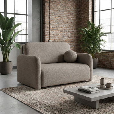 Viva Sun Ii Sofa Bed With Sleeping Function And Bedding Storage Freestanding Upholstered Back 130X103X85Cm Brown - image 1