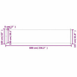 Walplus Patio Retractable Side Awning Garden Sun Shade Canopy Gazebo For Back Door, Porch, Patio 600X160 Cm Grey - thumbnail 9