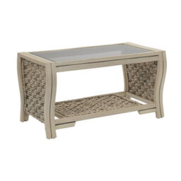 Desser Milan Coffee Table With Glass Top - Natural Rattan
