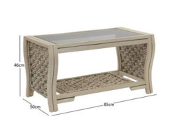 Desser Milan Coffee Table With Glass Top - Natural Rattan - thumbnail 4