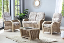 Desser Milan Coffee Table With Glass Top - Natural Rattan - thumbnail 2