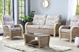 Desser Milan Coffee Table With Glass Top - Natural Rattan - thumbnail 3