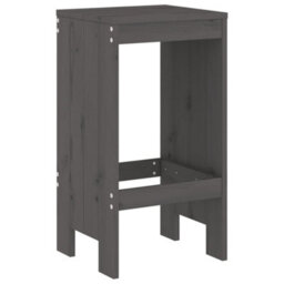 Berkfield 5 Piece Garden Bar Set Grey Solid Wood Pine - thumbnail 4